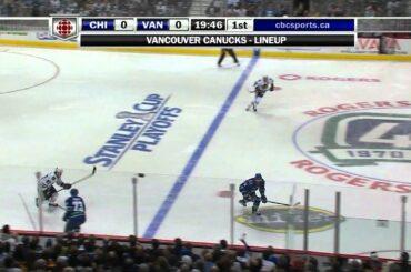 Alex Edler Nails Patrick Kane - HD