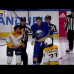 NHL hockey fight - Tage Thompson(Sabres) vs. Kiefer Sherwood(Predators)