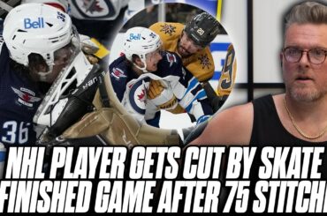 NHL Player Gets Face Sliced By Skate, Plays 75 Stitches & 20 Minutes Later | Pat McAfee Reacts