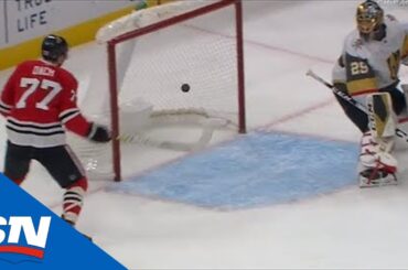 Blackhawks’ Kirby Dach Deflects Puck To Score First NHL Goal