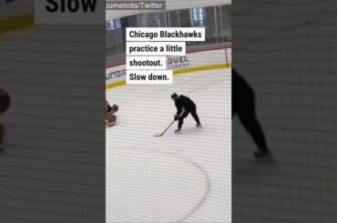 Patrick Kane & Marc-André Fleury's antics at practice 😂 | #shorts