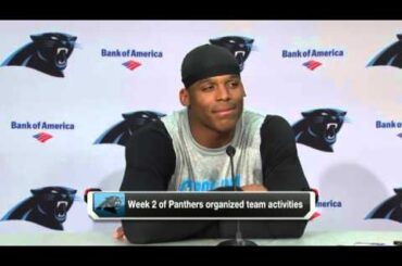 Carolina Panthers QB Cam Newton Gets Videobombed By Jordan Gross at Press Conference