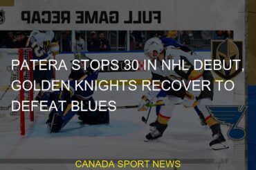 #Louis #Blues #defeat #Vegas #Pavel #Knights #Jiri #season #Patera #game #regular #stops #recover #n