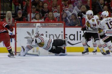 Cam Ward dives for remarkable save on McGinn