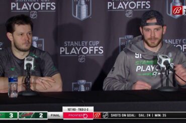 Postgame with Seguin and Dadonov after the 3-2 Win