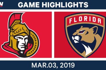 NHL Highlights | Senators vs. Panthers – Mar 3, 2019