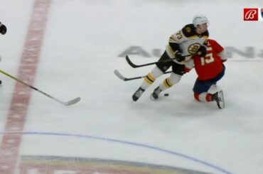 Charlie McAvoy Hit Against Anton Lundell