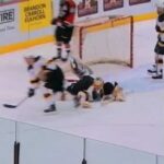 Logan Thompson Save of the Game vs Medicine Hat Jan. 13, 2017