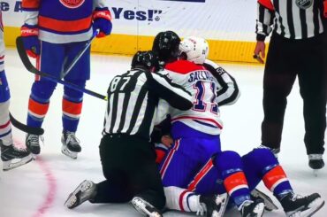 Brendan Gallagher with a dangerous hit knee on knee on Hudson Fasching