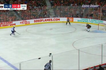 Johnny Gaudreau PENALTY SHOT on Dan Vladar, Blue Jackets @ Flames Jan 23 2023