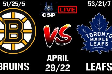 Boston Bruins (51-25-5) @ Toronto Maple Leafs (53-21-7)  Full Game Live Reaction 04/29/22