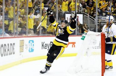 Jake Guentzel Rips Game Winning Goal Late in Third Period- Penguins vs. Predators Game 1