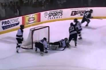 Colin Stevens robs Yale's John Hayden - 2/8/14