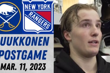 Ukko-Pekka Luukkonen Postgame Interview vs New York Rangers (3/11/2023)