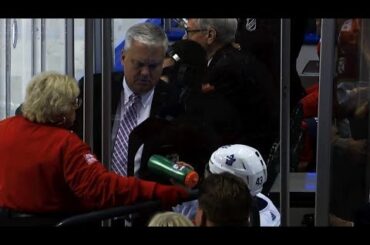 Nazem Kadri slams stick in penalty box, hits NHL official