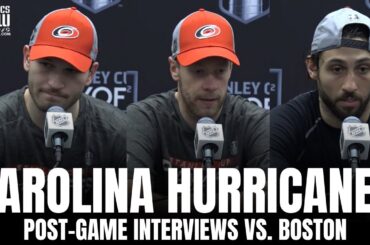 Vincent Trocheck, Brett Pesce & Antti Raanta React to Carolina's Struggles in Boston, Series 2-2 Tie