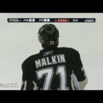 Evgeni Malkin's first goal of 2009 playoffs vs Flyers in game 1 (2009)