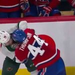 Nate Thompson drops Luke Kunin in fight