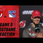 Devils Akira Schmid with his first career playoff shutout vs. NY Rangers | New Jersey Devils