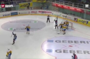 Michael Del Zotto Mid-Air Baseball Swing Goal | Rapperswil-Jona Lakers vs HC Davos | 12/4/12