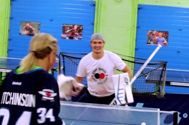 TOP SPIN Table Tennis Center - Training - Elena Shkrab & Michael Hutchinson NHL Goalie