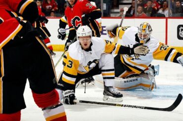 Matt Murray dives across to rob Neal of a sure goal