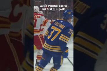 Jakob Pelletier scores his first NHL goal. Assisted by Nazem Kadri and Jonathan Huberdeau