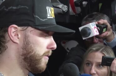 David Pastrnak Thankful for Being Able to Play with Patrice Bergeron, David Krejci | Bruins Postgame