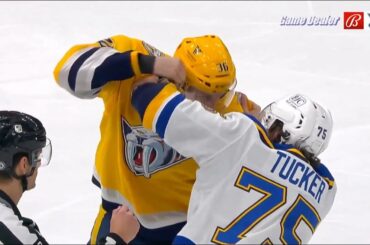 Cole Smith vs Tyler Tucker FIGHT, Predators @ Blues Jan 19 2023