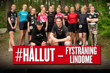 HÅLL UT: Fysträning med Lindomes innebandytjejer