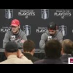 NJ Devils Game 4 Stars Akira Schmid & Jonas Siegenthaler Talk To Media Postgame