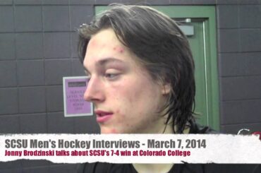 St. Cloud State Men's Hockey Interview with Jonny Brodzinski on March 7, 2014