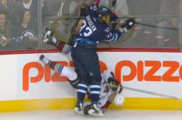 Byfuglien flattens Barrie with monster check