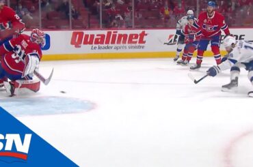 Barclay Goodrow Cleans Up Carey Price's Sloppy Rebound To Bring Lightning Level