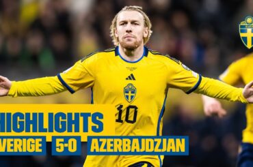 Highlights: Sverige -  Azerbajdzjan 5-0 | EM-kval | MÅLFEST!