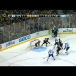 Milan Lucic hits Mark Stuart then Dustin Byfuglien drops Lucic {Dual-Feed}