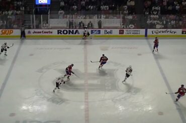 Springfield Thunderbirds' Charlie Lindgren stops Laval Rocket's Jean-Sébastien Dea's breakaway in OT