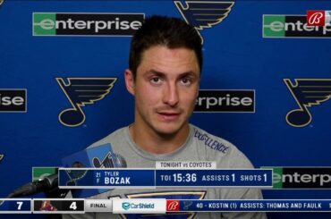 Bozak after Blues' win: 'We've got lots of things we need to improve on'