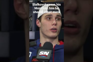 Juraj Slafkovsky says his mom texted him he should shoot more