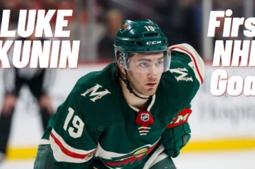 Luke Kunin #19 (Minnesota Wild) first NHL goal Oct 26, 2017