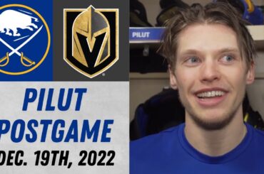 Lawrence Pilut Postgame Interview vs Vegas Golden Knights (12/19/2022)