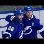 Nikita Kucherov scores vs Devils and gets 100th point of the season (19 mar 2023)