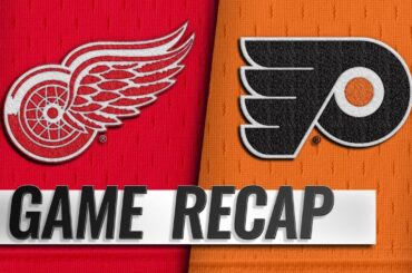 Flyers hold on to beat Red Wings in Hart's debut