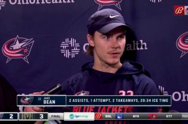 Jake Bean credits Elvis Merzlikins for keeping Columbus Blue Jackets close against Golden Knights