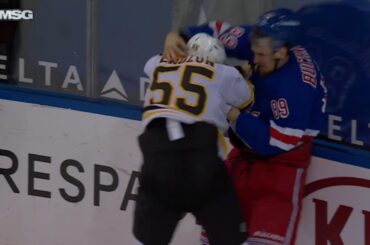 Pavel Buchnevich Drops The Gloves With Jeremy Lauzon