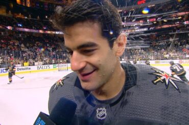 Ryan Reaves drenches Max Paccioretty during an interview