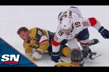 Matthew Tkachuk Sends Jack Eichel To The Locker Room With A Massive Hit