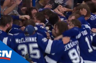 Lightning Storm Ice To Celebrate Winning The 2021 Stanley Cup As Time Expires In Game 5 vs. Montreal