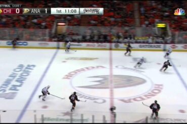 Hampus Lindholm slapshot goal 1-0 Chicago Blackhawks vs Anaheim Ducks May 17 2015 NHL