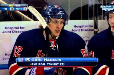 Carl Hagelin goal Feb 10 2013 Tampa Bay Lightning vs NY Rangers NHL Hockey